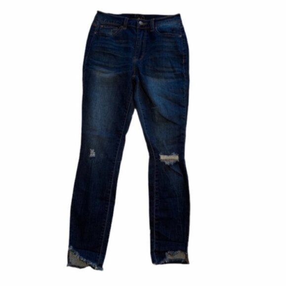 Tinsel Denim Couture Cropped Skinny Jean Dark Wash - Picture 1 of 10